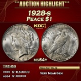 1928-s Peace Dollar $1 ms64+ SEGS
