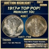 1917-p Mercury Dime TOP POP! 10c ms67+ FSB SEGS