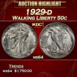 1929-d Walking Liberty Half Dollar 50c ms64 SEGS