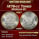 1878-cc Morgan Dollar Toned $1 ms65+ SEGS