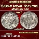 1939-d Mercury Dime Near Top Pop! 10c ms68 FSB SEGS