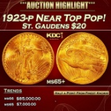 1923-p Gold St. Gaudens Double Eagle Near Top Pop! $20 ms65+ SEGS