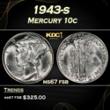 1943-s Mercury Dime 10c ms67 fsb SEGS