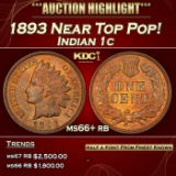 1893 Indian Cent Near Top Pop! 1c ms66+ rb SEGS