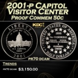 2001-p Capitol Visitor Center Proof Modern Commem Half Dollar 50c pr70 dcam SEGS