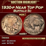 1930-p Buffalo Nickel Near Top Pop 5c ms66+ SEGS