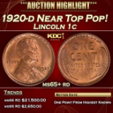 1920-d Lincoln Cent Near Top Pop! 1c ms65+ rd SEGS