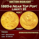 1885-s Gold Liberty Half Eagle Near Top Pop! $5 ms66+ SEGS