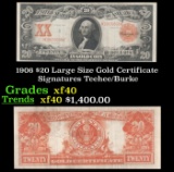 1906 $20 Large Size Gold Certificate Grades xf Signatures Teehee/Burke