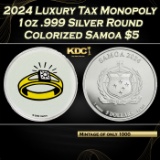 2024 Luxury Tax Monopoly 1oz .999 Silver Round Colorized Samoa Round