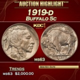 1919-d Buffalo Nickel 5c ms63 USCG