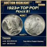 1923-p Peace Dollar TOP POP! $1 ms67+ SEGS