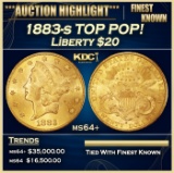 1883-s Gold Liberty Double Eagle TOP POP! $20 ms64+ SEGS