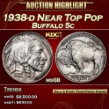 1938-d Buffalo Nickel Near Top Pop 5c ms68 SEGS