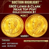1905 Lewis & Clark Gold Commem Dollar Near Top Pop! 1 ms66+ SEGS