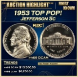 1953 Proof Jefferson Nickel TOP POP! 5c pr69 DCAM SEGS