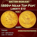 1899-p Gold Liberty Eagle Near Top Pop! $10 ms66+ SEGS