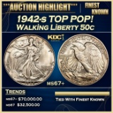 1942-s Walking Liberty Half Dollar TOP POP! 50c ms67+ SEGS