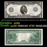 1914 $5 Large Size Blue Seal Federal Reserve Note St. Louis, MO Grades xf+ FR-874