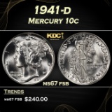 1941-d Mercury Dime 10c ms67 fsb SEGS