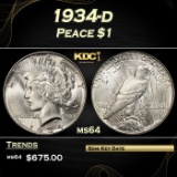 1934-d Peace Dollar $1 Grades ms64