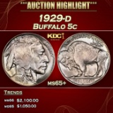 1929-d Buffalo Nickel 5c ms65+ SEGS