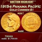 1915-s Panama Pacific Gold Commem Dollar 1 ms66 SEGS