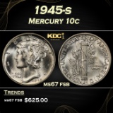 1945-s Mercury Dime 10c ms67 fsb SEGS