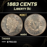 1883 CENTS Liberty Nickel 5c Grades ms64