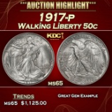 1917-p Walking Liberty Half Dollar 50c ms65 SEGS