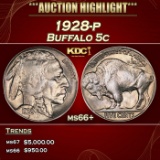 1928-p Buffalo Nickel 5c ms66+ SEGS