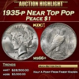 1935-p Peace Dollar Near Top Pop $1 ms66+ SEGS