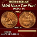 1896 Indian Cent Near Top Pop! 1c ms67 rd SEGS