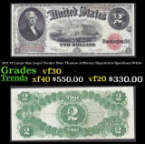 1917 $2 Large Size Legal Tender Note Thomas Jefferson Grades vf++ Signatures Speelman/White