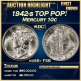 1942-s Mercury Dime TOP POP! 10c ms68+ FSB SEGS