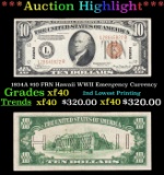 1934A $10 FRN Hawaii WWII Emergency Currency Grades xf