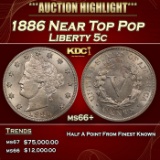 1886 Liberty Nickel Near Top Pop 5c ms66+ SEGS
