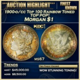1900-o/cc Top 100 Morgan Dollar Rainbow Toned TOP POP! $1 ms67 SEGS