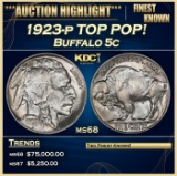 1923-p Buffalo Nickel TOP POP! 5c ms68 SEGS