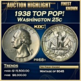 1938 Proof Washington Quarter TOP POP! 25c pr68+ SEGS