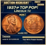 1937-p Lincoln Cent TOP POP! 1c ms68 RD SEGS