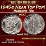 1945-d Mercury Dime Near Top Pop! 10c ms68 FSB SEGS