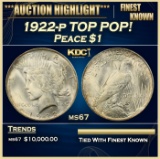 1922-p Peace Dollar TOP POP! $1 ms67 SEGS