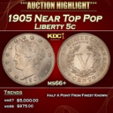 1905 Liberty Nickel Near Top Pop 5c ms66+ SEGS