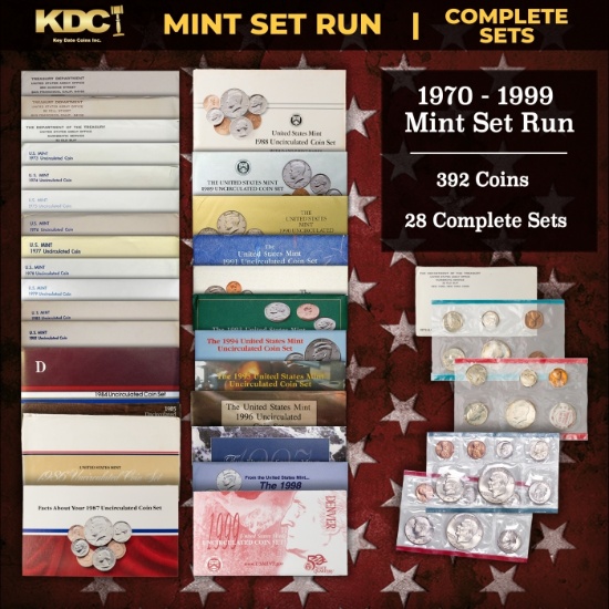 1970-1999 Mint Set Run 392 Coins 28 Complete Sets Includes All Ike Years