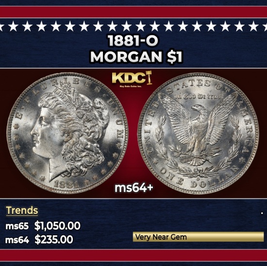 1881-o Morgan Dollar $1 Grades ms64+