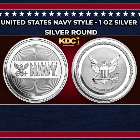 United States Navy Style - 1 oz Silver Round Round