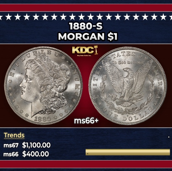 1880-s Morgan Dollar $1 ms66+ SEGS
