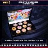 10 Coin Gold Plated Disney Princesses Set