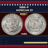 1886-p Morgan Dollar $1 Grades ms64